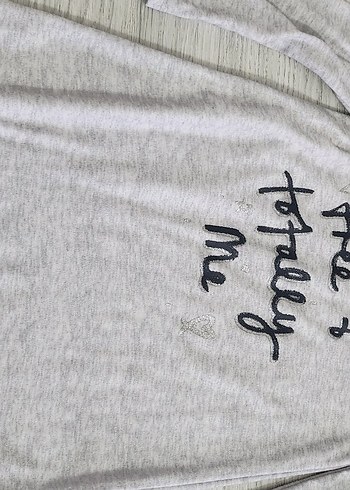 Kız Çocuk Gri Uzun Kollu Baskılı Elbise - Görsel 2