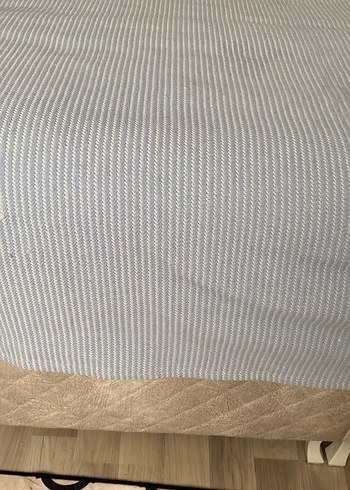 Bej Yatak Örtüsü ve mavi  Yastık Kılıfları - Görsel 2