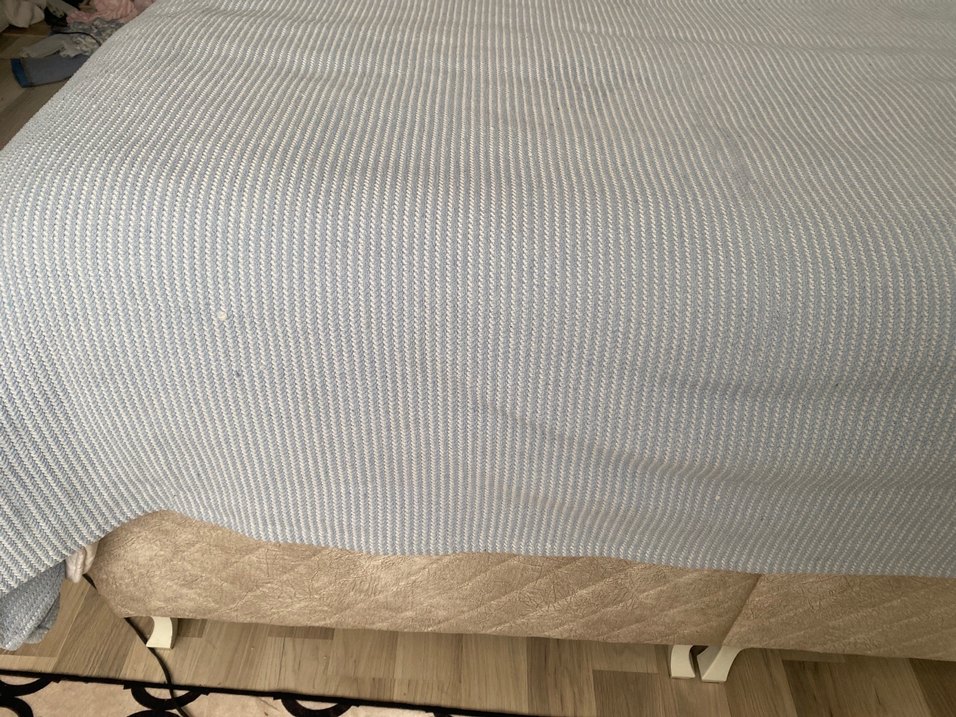 Bej Yatak Örtüsü ve mavi  Yastık Kılıfları - Görsel 2