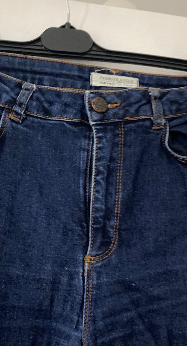 Kemerli Lacivert Midi Kot Pantolon - Görsel 3