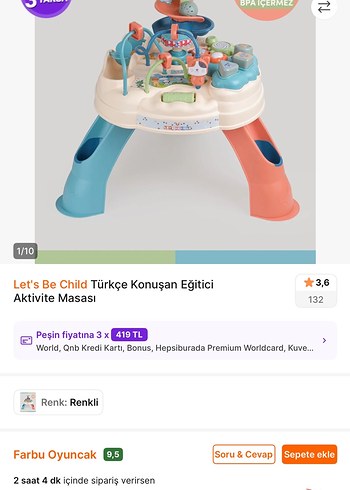 Let's Be Child Türkçe Konuşan Aktivite Masası - Görsel 2