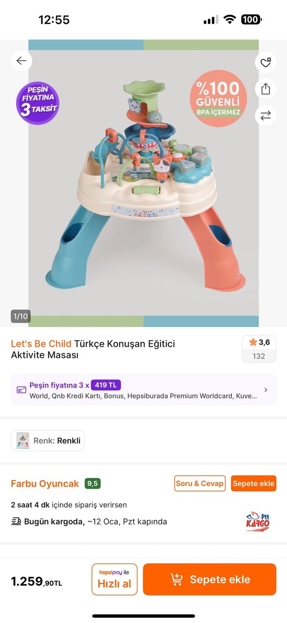 Let's Be Child Türkçe Konuşan Aktivite Masası - Görsel 2