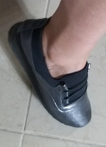38,5 Beden siyah Renk Sneaker simli
