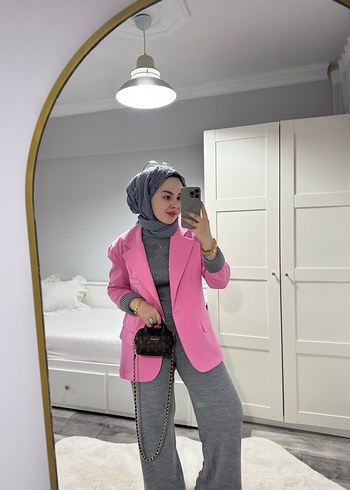Pembe Regular Fit Kadın Blazer Ceket - Görsel 3