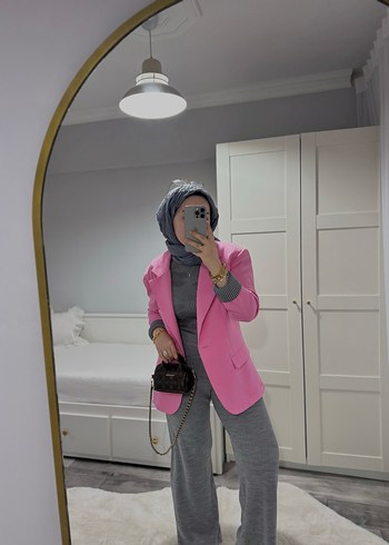 Pembe Regular Fit Kadın Blazer Ceket - Görsel 2
