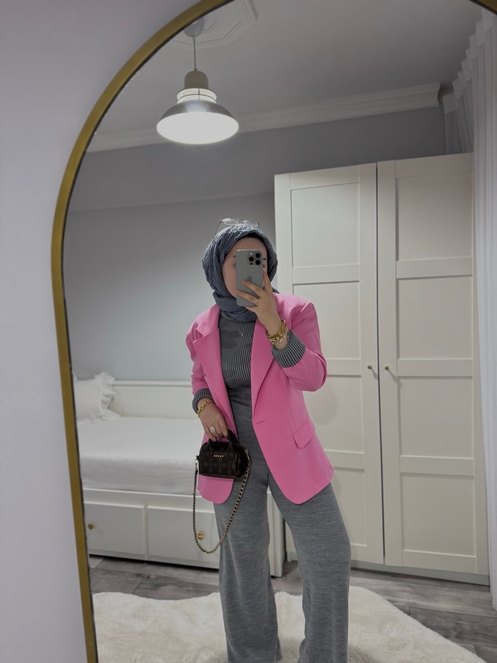 Pembe Regular Fit Kadın Blazer Ceket - Görsel 2