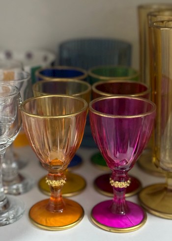 Renkli Ayaklı kahve yanı  Bardak Seti - Görsel 3