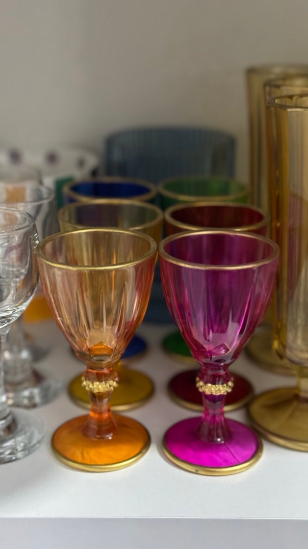 Renkli Ayaklı kahve yanı  Bardak Seti - Görsel 3