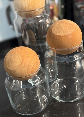 Ahşap Kapaklı Cam Baharat Kavanozları - Görsel 3