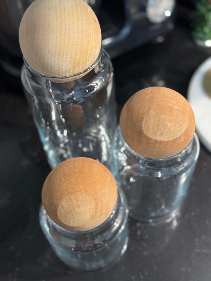 Ahşap Kapaklı Cam Baharat Kavanozları - Görsel 2