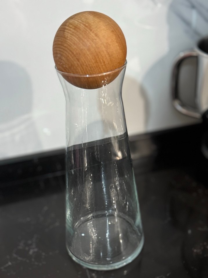 Ahşap Kapaklı Şeffaf Cam Vazo - Görsel 2