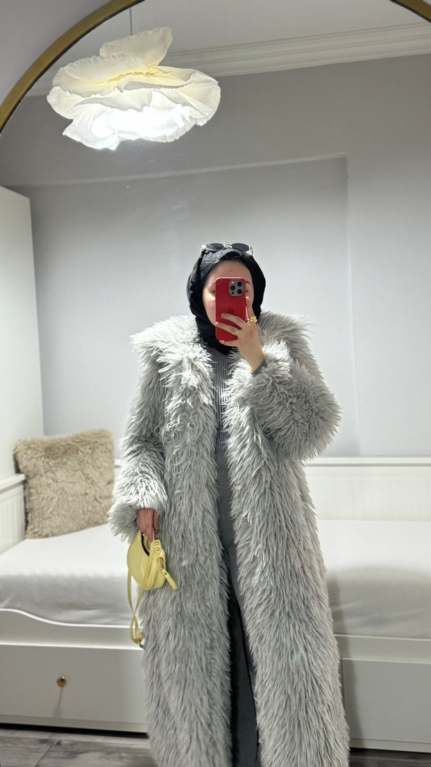 Gri Uzun Kadın HAVOŞ KÜRK - Görsel 2