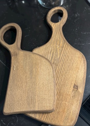 Koyu Kahverengi Ahşap Kesme Tahtası Seti - Görsel 3