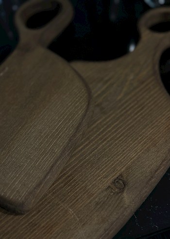 Koyu Kahverengi Ahşap Kesme Tahtası Seti - Görsel 2