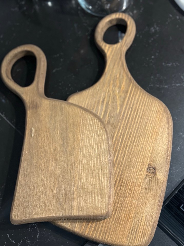 Koyu Kahverengi Ahşap Kesme Tahtası Seti - Görsel 3