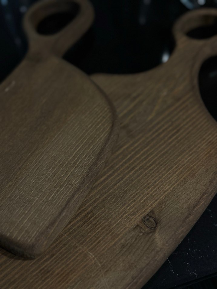 Koyu Kahverengi Ahşap Kesme Tahtası Seti - Görsel 2