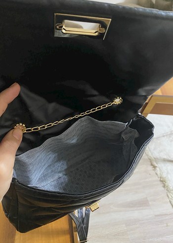 Klasik Siyah Deri Kadın Çanta - Görsel 3