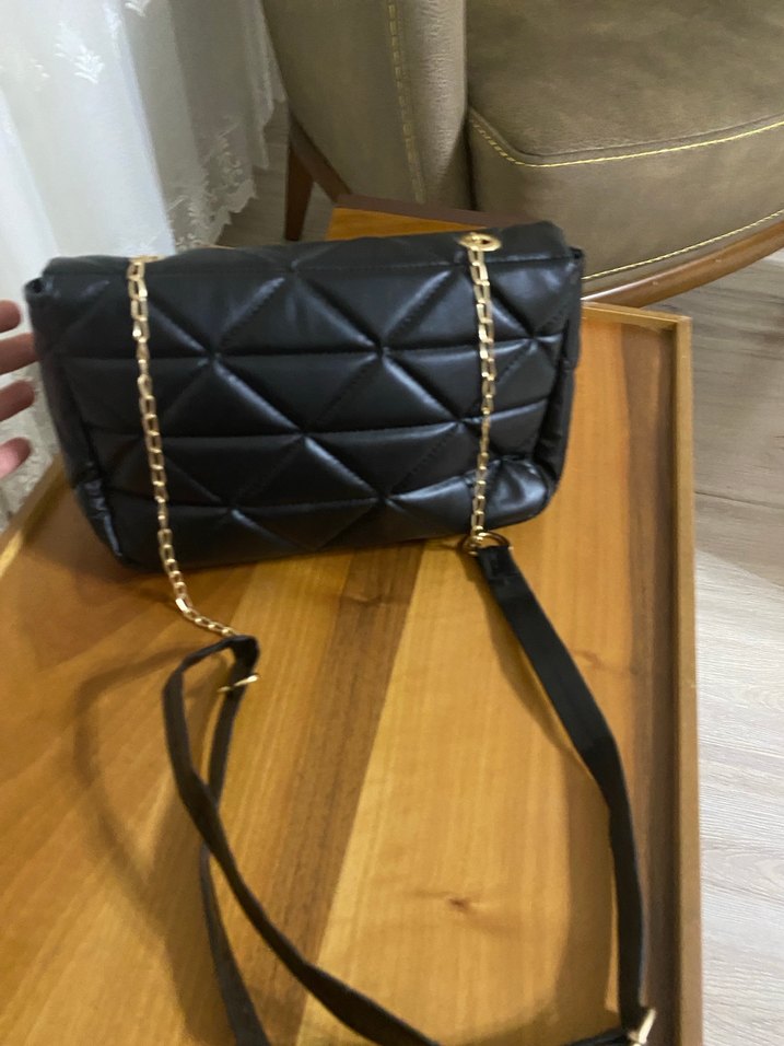 Klasik Siyah Deri Kadın Çanta - Görsel 2