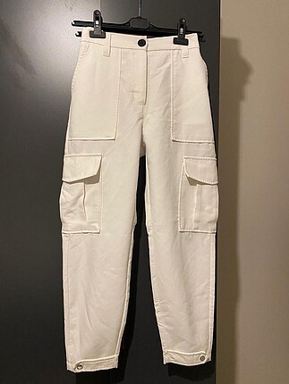 Bershka beyaz kargo pantolon