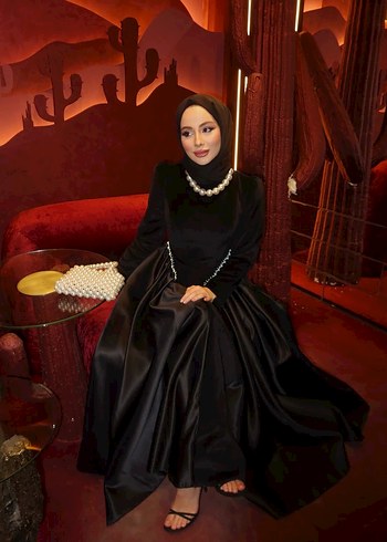 Kadife taşlı elbise - Görsel 2