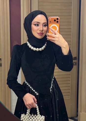 Kadife taşlı elbise - Görsel 6