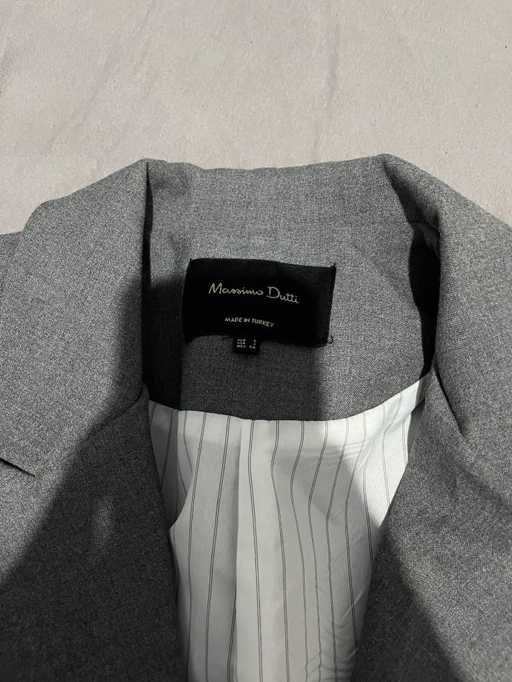 Şık Gri Kruvaze Blazer Ceket — görsel 3/4
