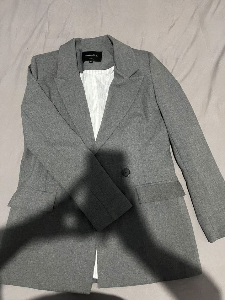 Şık Gri Kruvaze Blazer Ceket — görsel 2/4
