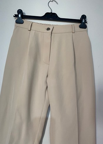 Bej Kadın Midi Kumaş Pantolon - Görsel 6