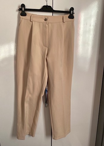 Bej Kadın Midi Kumaş Pantolon - Görsel 5