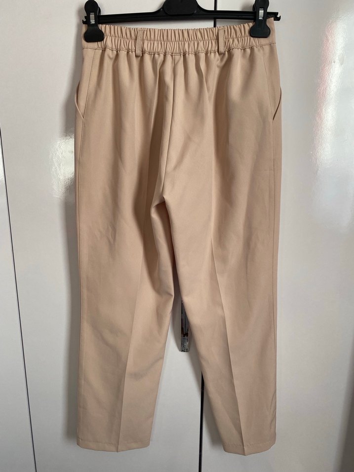 Bej Kadın Midi Kumaş Pantolon - Görsel 4