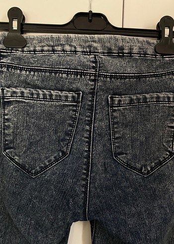 Kadın Mavi Batik Desenli Skinny Jean - Görsel 4