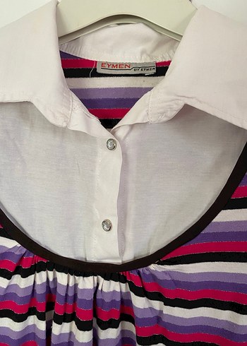 Mor Çizgili Uzun Kollu Kadın Kazak - Görsel 2