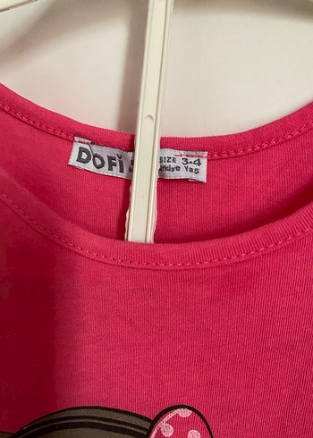 Kız Çocuk Pembe Baskılı Fırfırlı Elbise - Görsel 2