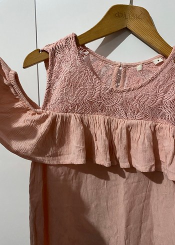 Pembe Renk Volanlı Kolsuz Kadın Bluz - Görsel 3