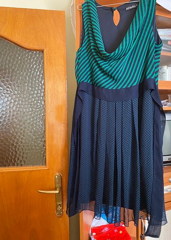 Kemer Detaylı Uzun Etekli elbise - Lacivert - Görsel 5