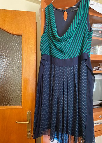 Kemer Detaylı Uzun Etekli elbise - Lacivert - Görsel 4