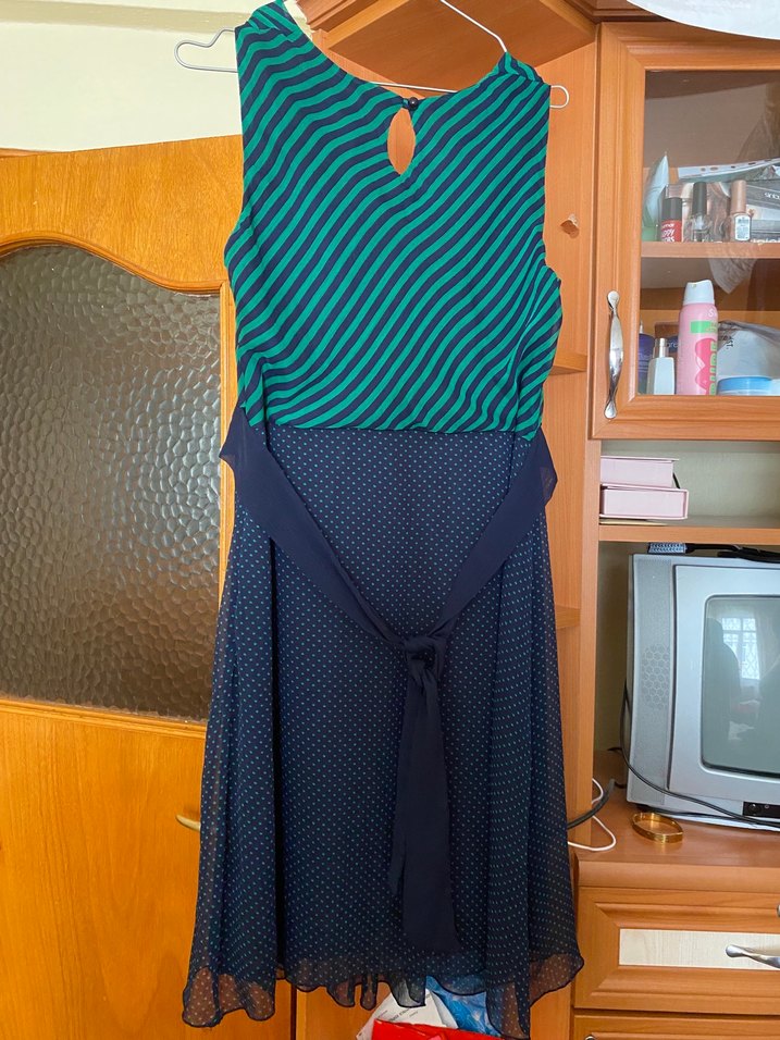 Kemer Detaylı Uzun Etekli elbise - Lacivert - Görsel 2