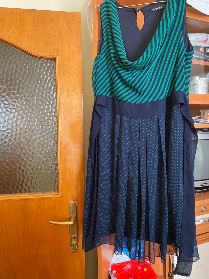 Kemer Detaylı Uzun Etekli elbise - Lacivert - Görsel 5