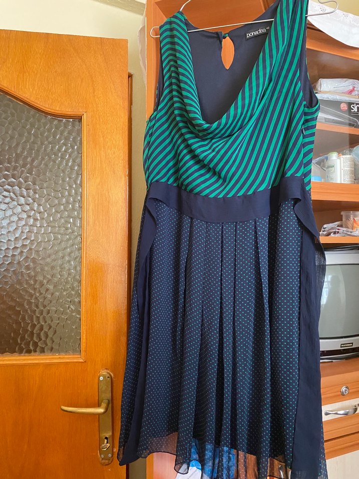 Kemer Detaylı Uzun Etekli elbise - Lacivert - Görsel 4