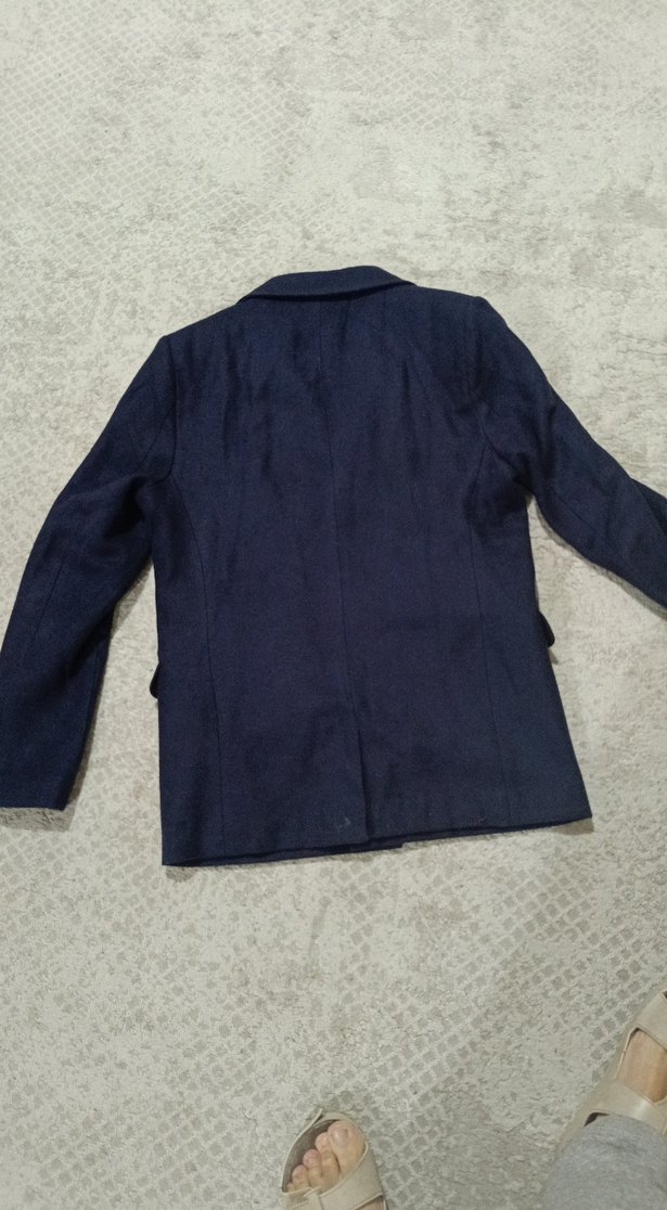 Lacivert Düğmeli Erkek Yün Ceket - Görsel 2