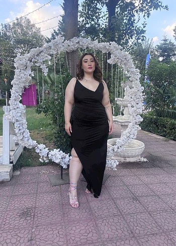 büyük beden abiye siyah - Görsel 2