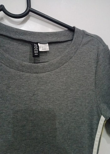 Gri Midi Spor Tarzlı Kısa Kollu Elbise - Görsel 5