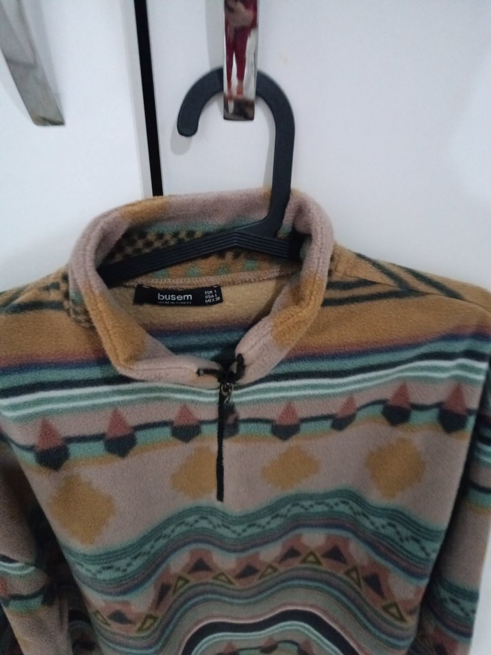 Kadın Çok Renkli Örgü Desenli Sweatshirt - Görsel 3