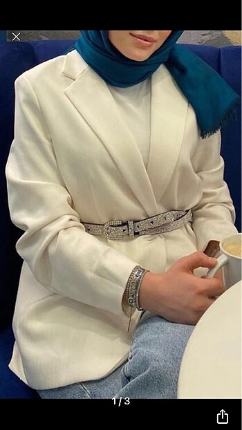 Beyaz blazer