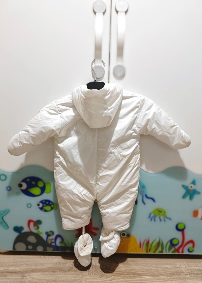 Bebek astronot mont patikli, eldivenli, kapüşonlu  - Görsel 2