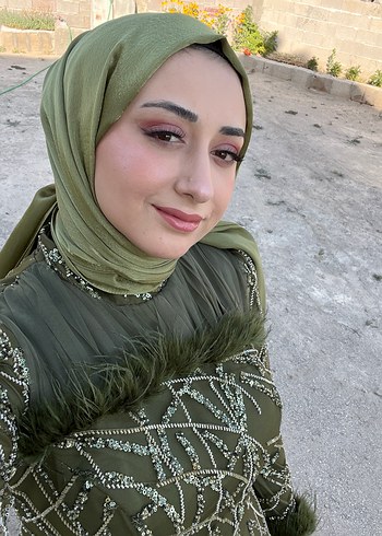 Diğer Drapeli Kamuflaj Desenli Uzun Haki Elbise