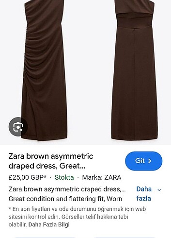 s Beden kahverengi Renk ZARA MİDİ ELBİSE