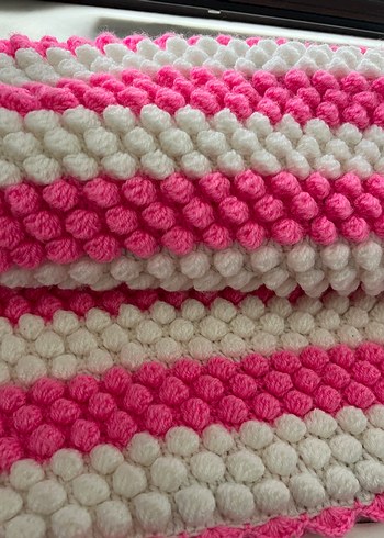 Pembe El Örgü Çocuk Battaniyesi - Görsel 3