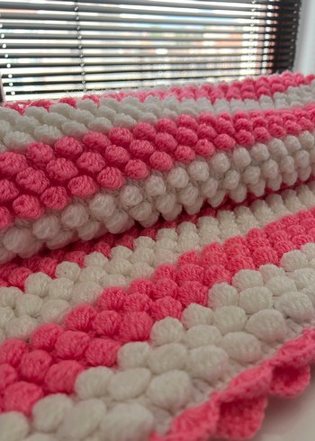 Pembe El Örgü Çocuk Battaniyesi - Görsel 4