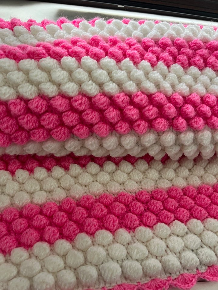 Pembe El Örgü Çocuk Battaniyesi - Görsel 3